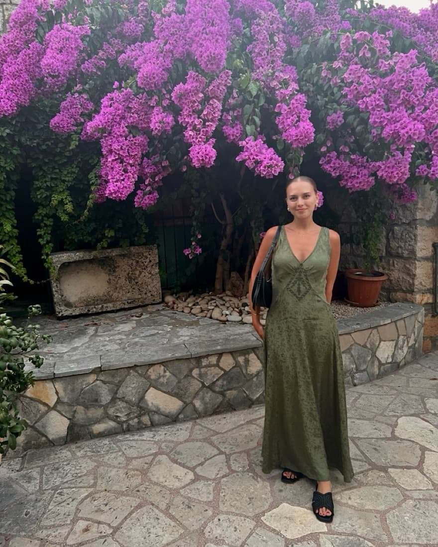 Zara Long Green Dress - Image 1