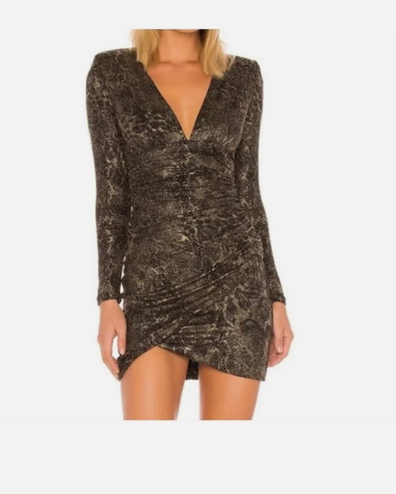 ALICE+OLIVIA Diaz Ruched Snake Print  - Image 1