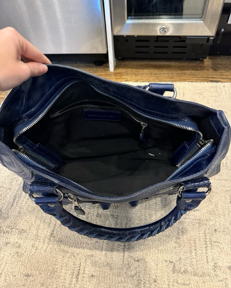 Navy Balenciaga City Handbag - Image 2