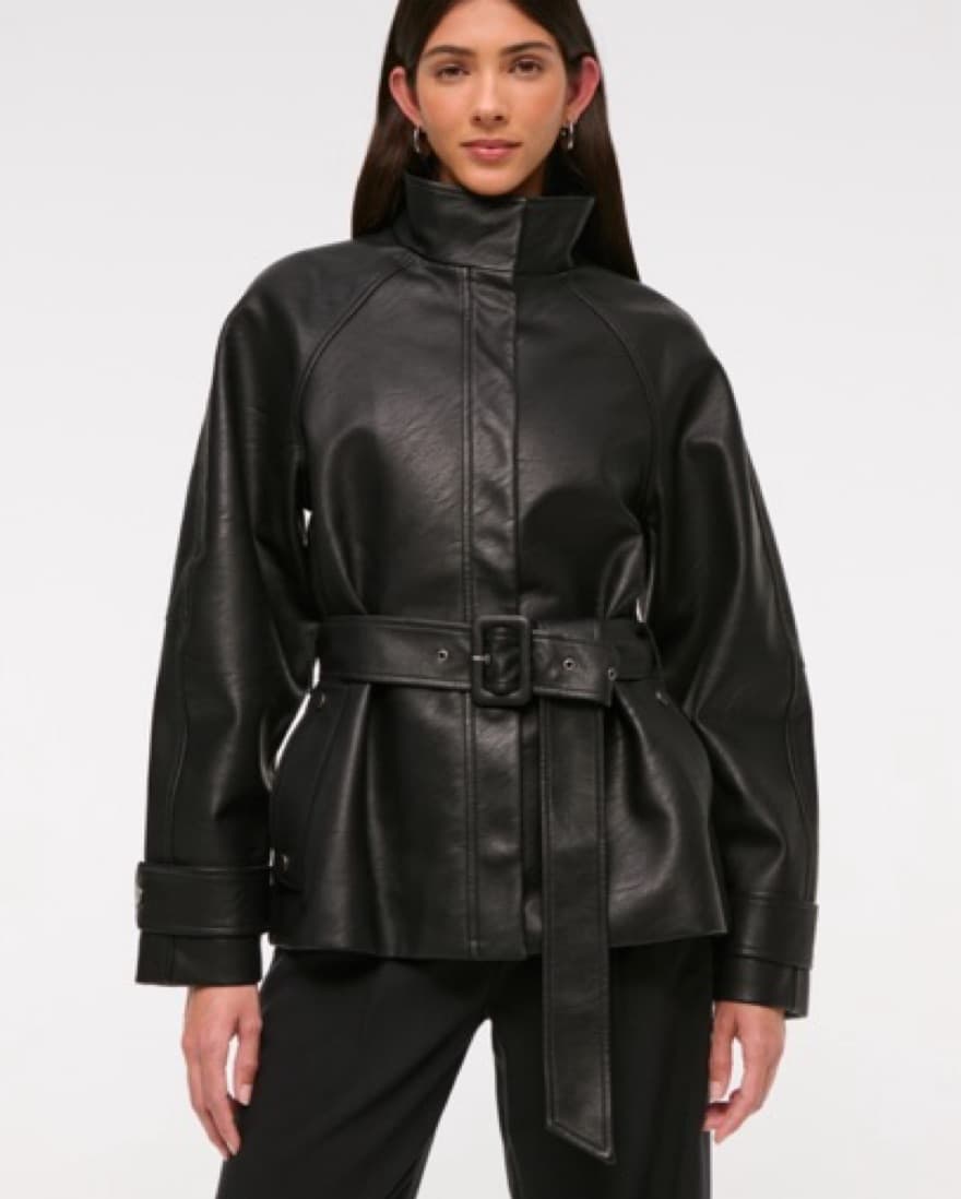 Abercrombie&Fitch Belted Leather Jacket - Image 1