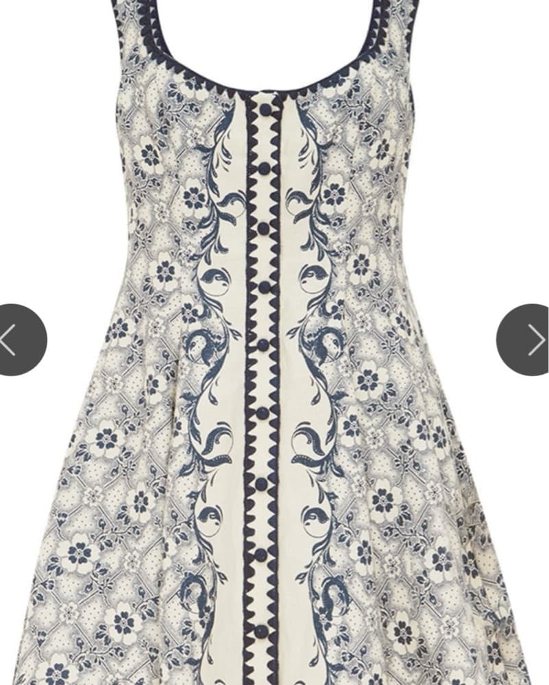 Alemais Navy And Cream Mini Dress Size 0 - Image 2