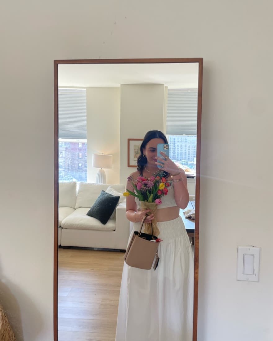 WHITE TWO PIECE MAXI SKIRT SET - Image 3