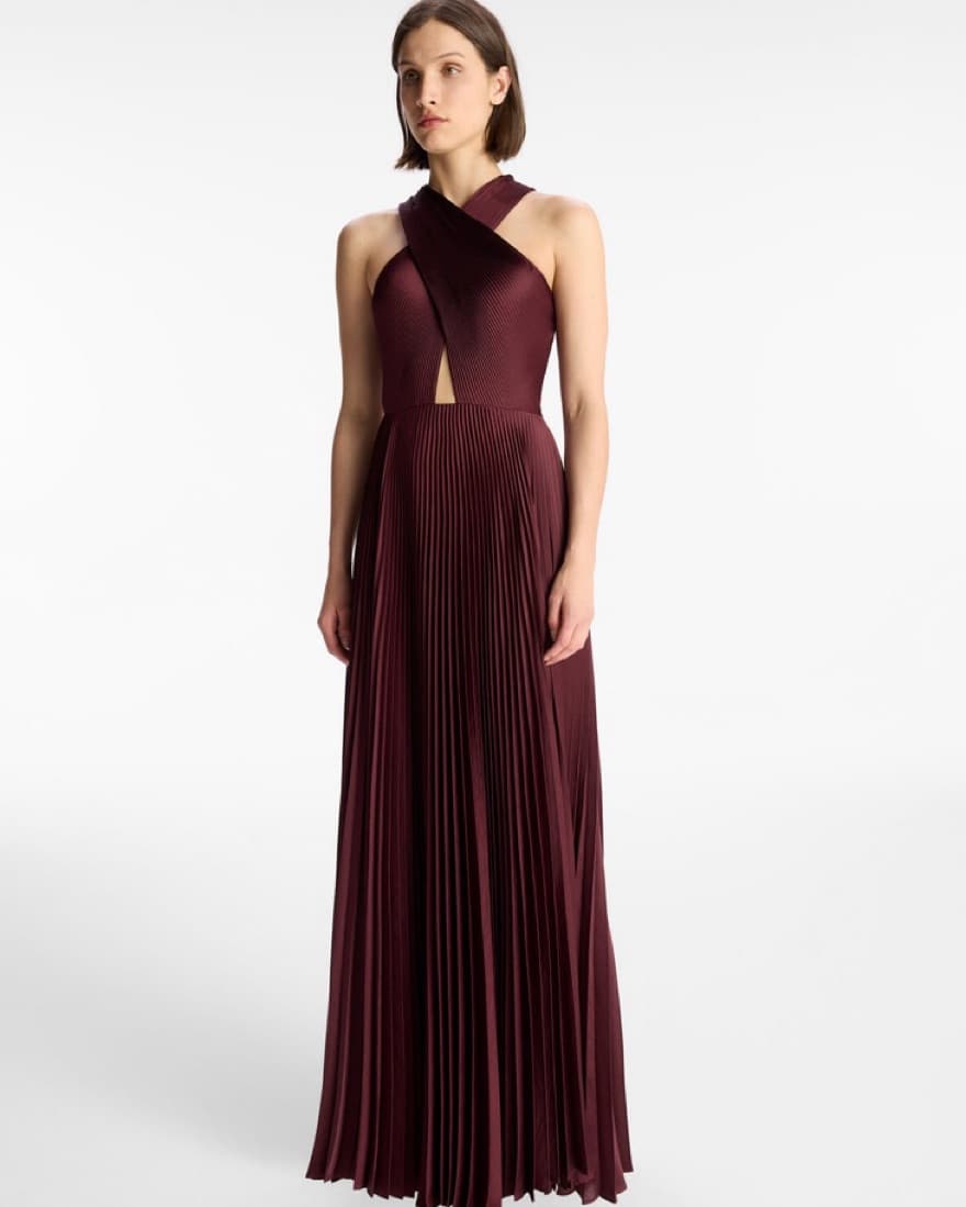 ALC Athena Satin Dress Size 2 Chicory - Image 2