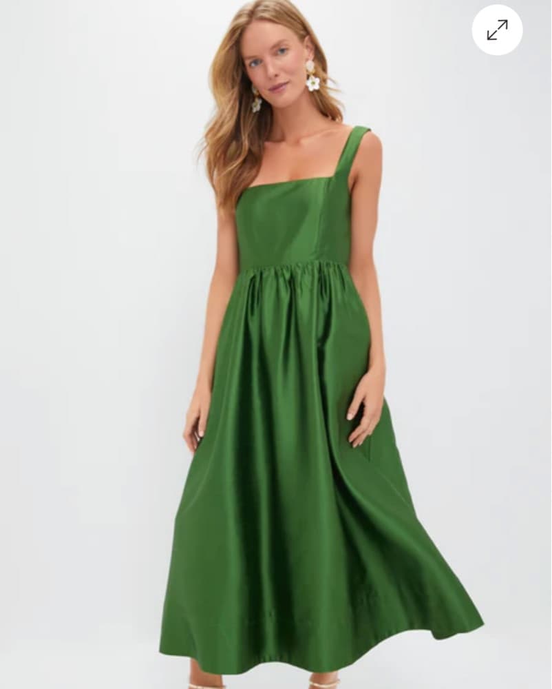 Tuckernuck Green Dupioni Esme Dress - Image 1