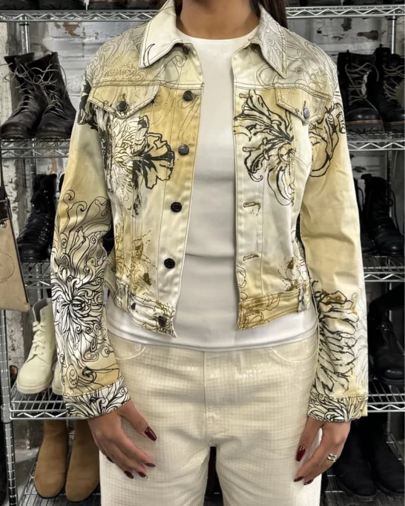 Vintage Cavalli Cropped Denim Jacket  - Image 2