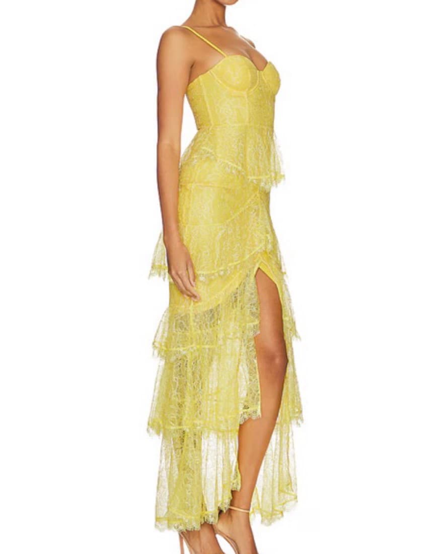 Majorelle Zelda Fitz Gown Lemon Yellow - Image 2