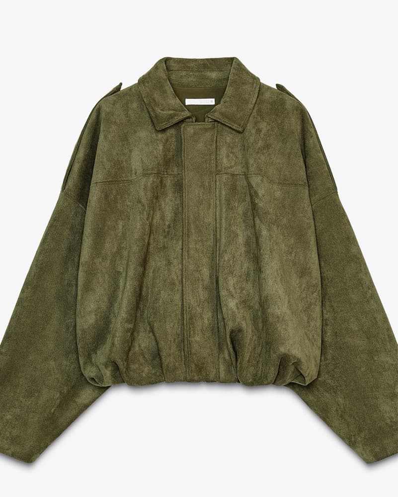 Zara Suede Effect Bomber Jacket - Image 2