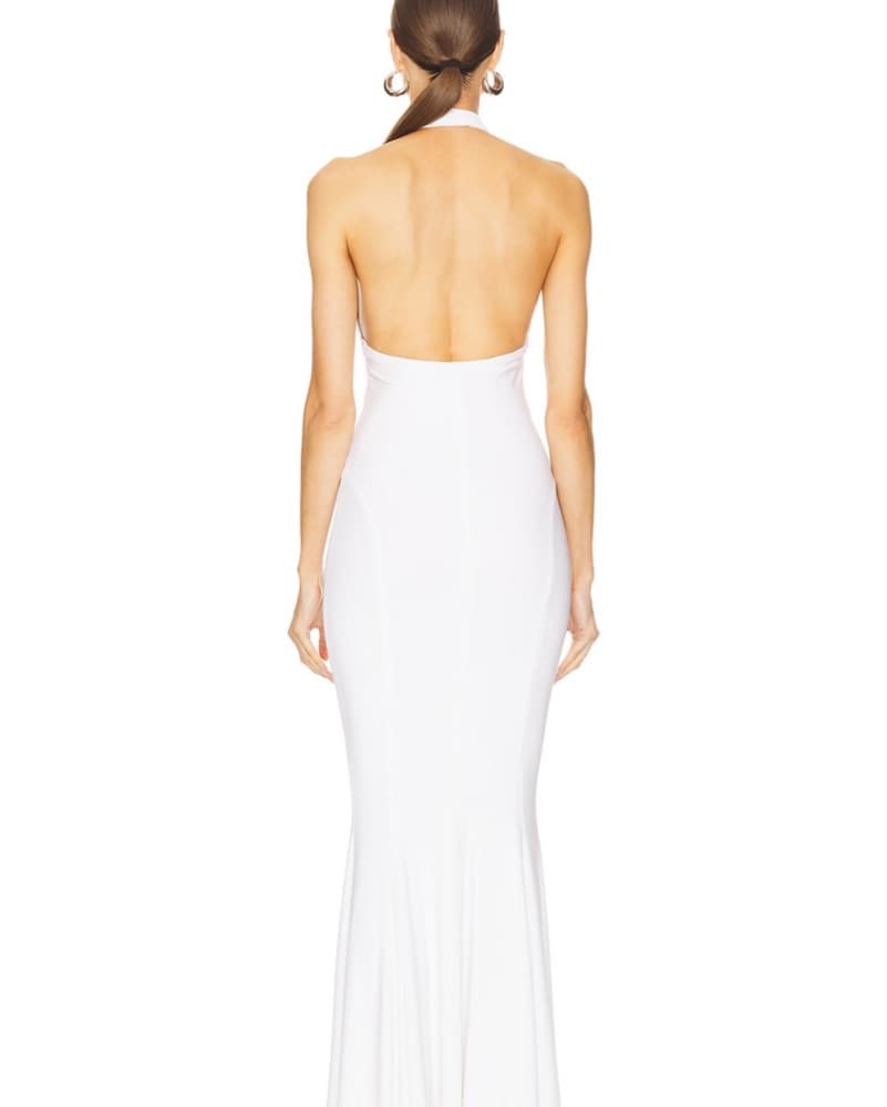 Norma Kamali White Fishtail gown  - Image 3