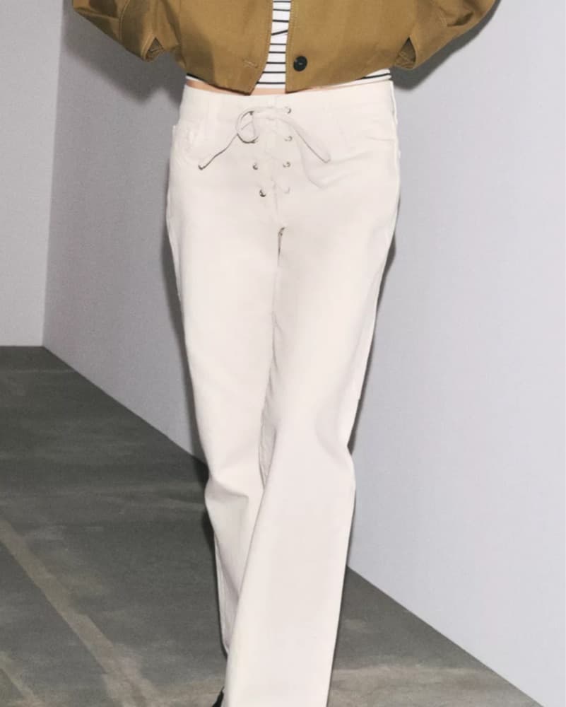 Zara Flare Mid-rise Jeans With Ties - Image 2