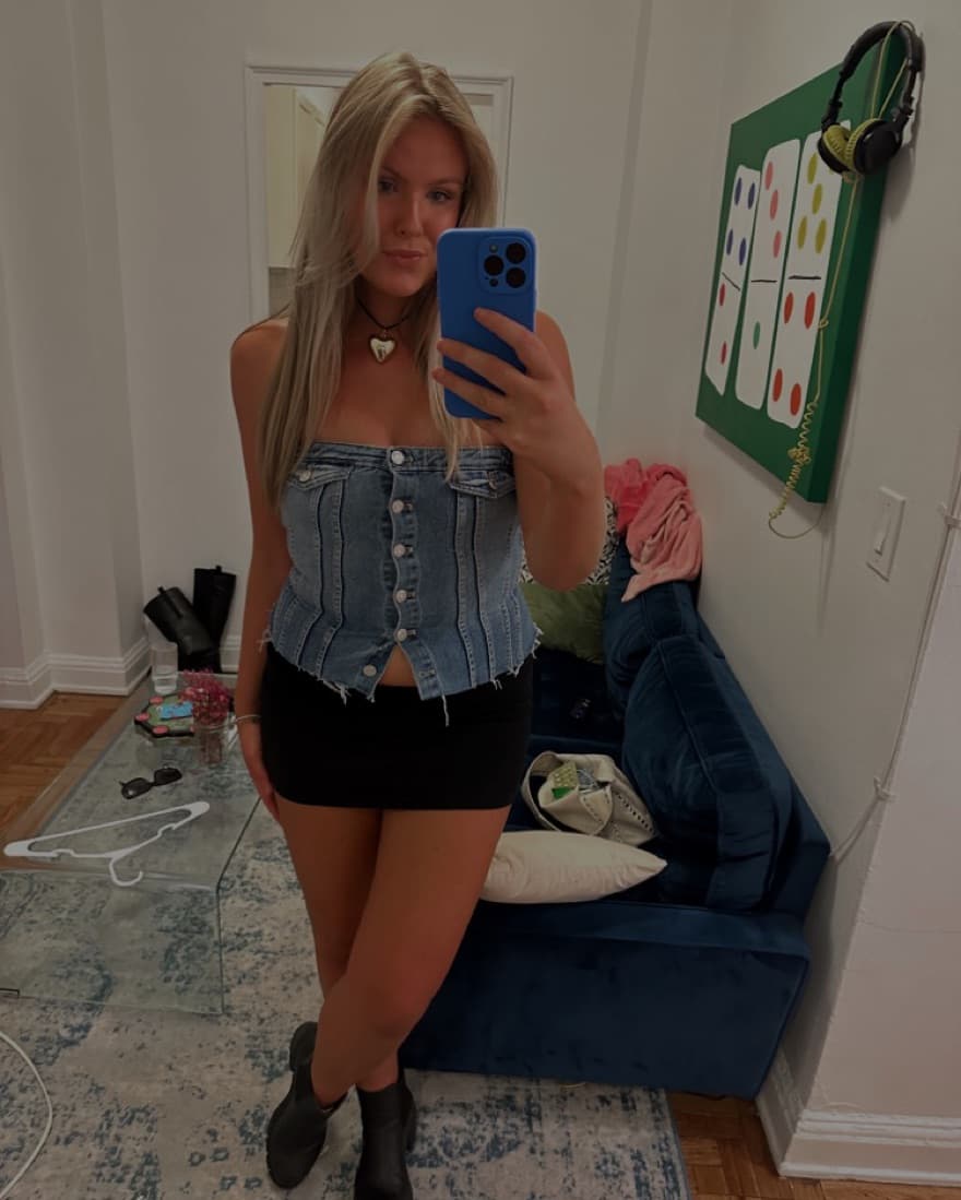 Strapless Jean Corset Top - Image 1