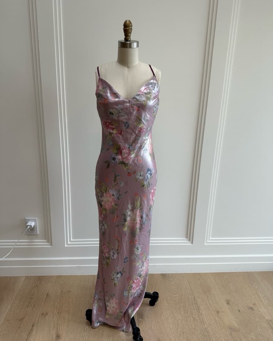 Muave Floral Maxi Dress - Image 4