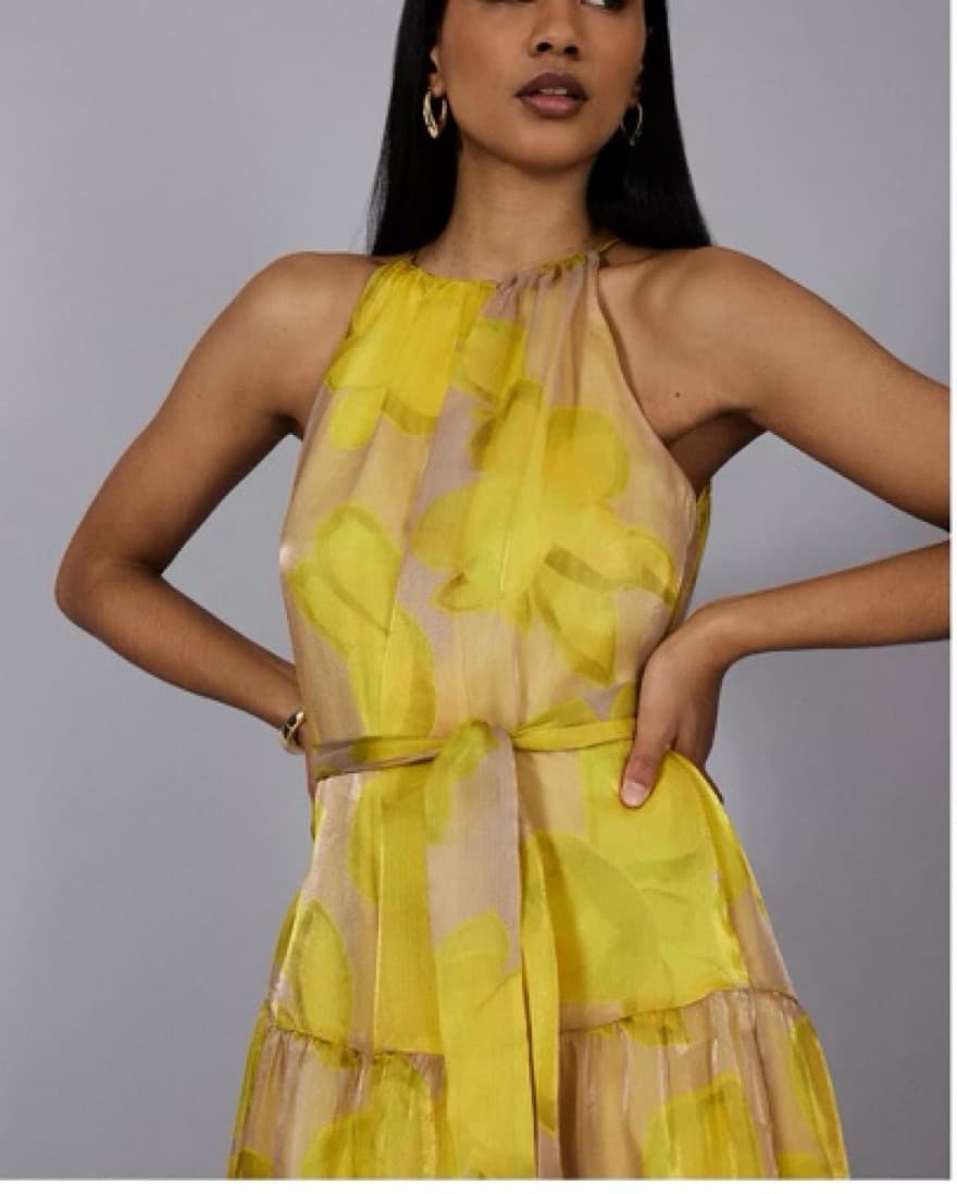 Yellow BCBG Summer Wedding Guest Dress - Image 4