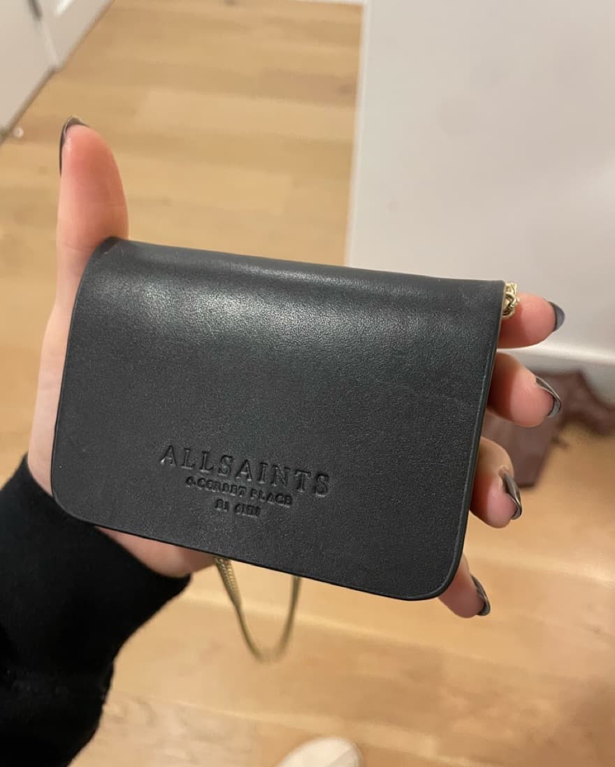 All Saints Black Leather Card Holder  - Image 1