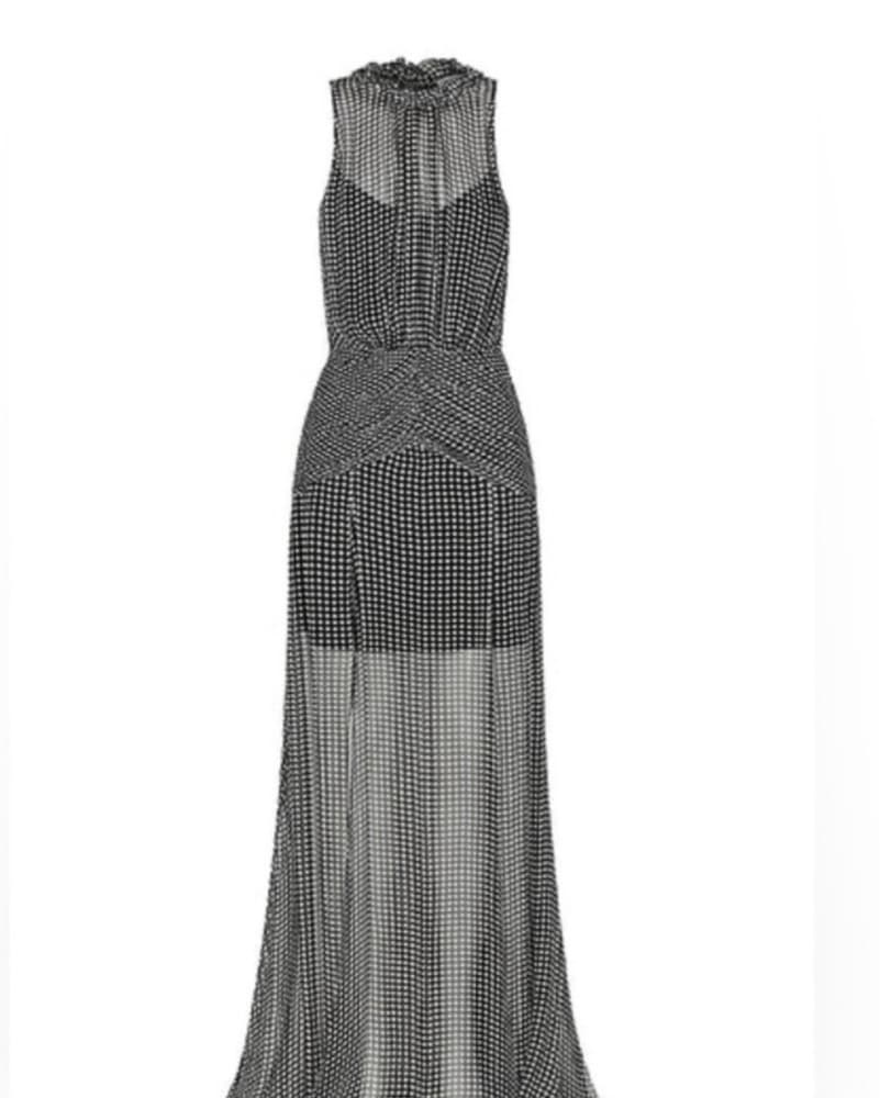 Shona Joy Gingham High-Neck Dress - Image 1