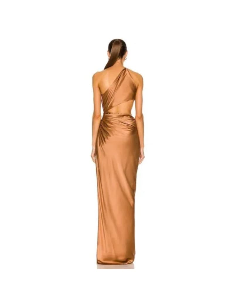 Stunning Gold One Shoulder Gown - Image 1