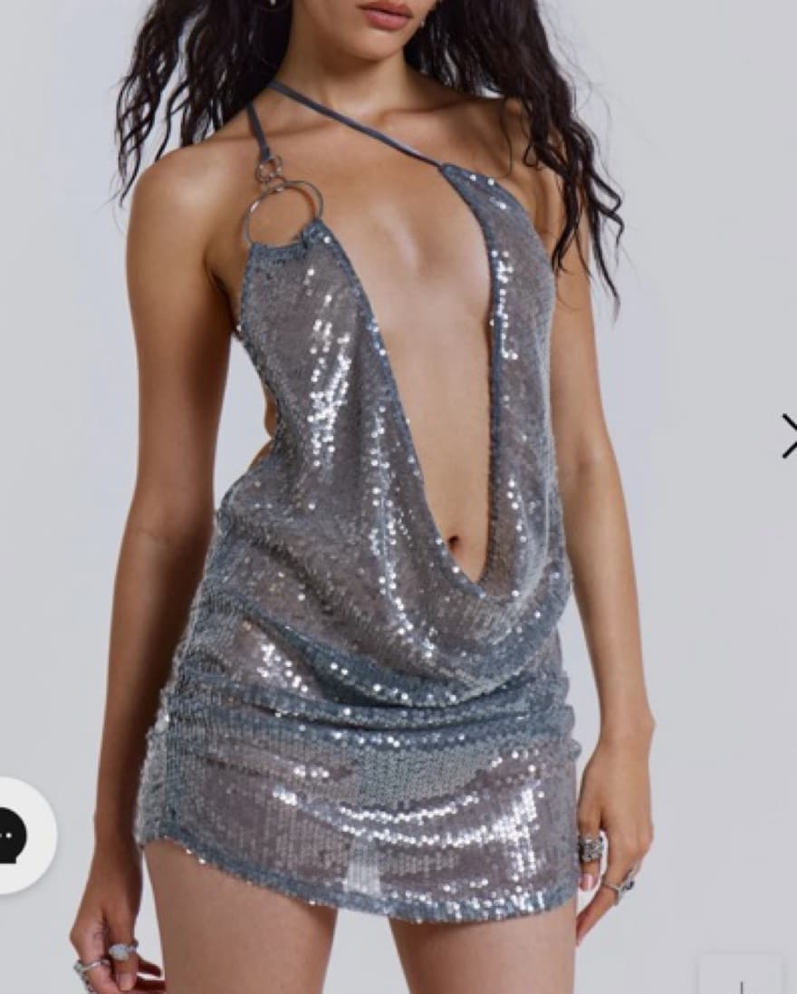 Jaded London Silver Sequin Dress - Image 1