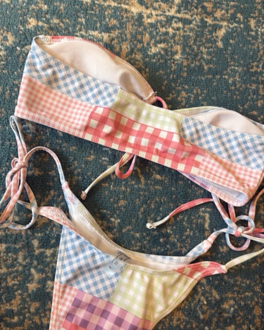 Plaid Patchwork Bikini  - Image 4