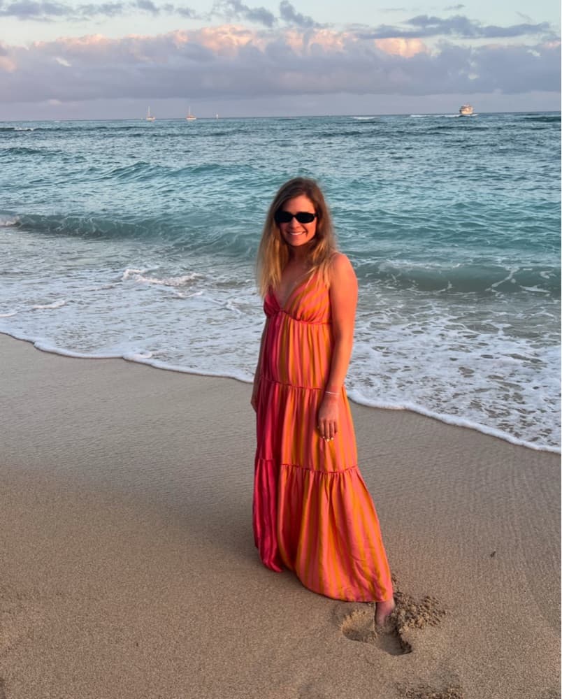 Farm Rio Deep V Striped Maxi Dress - Image 2