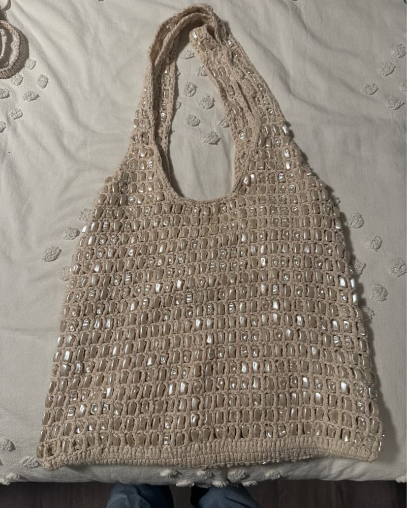 Ivory pearl embellished bag - Image 4