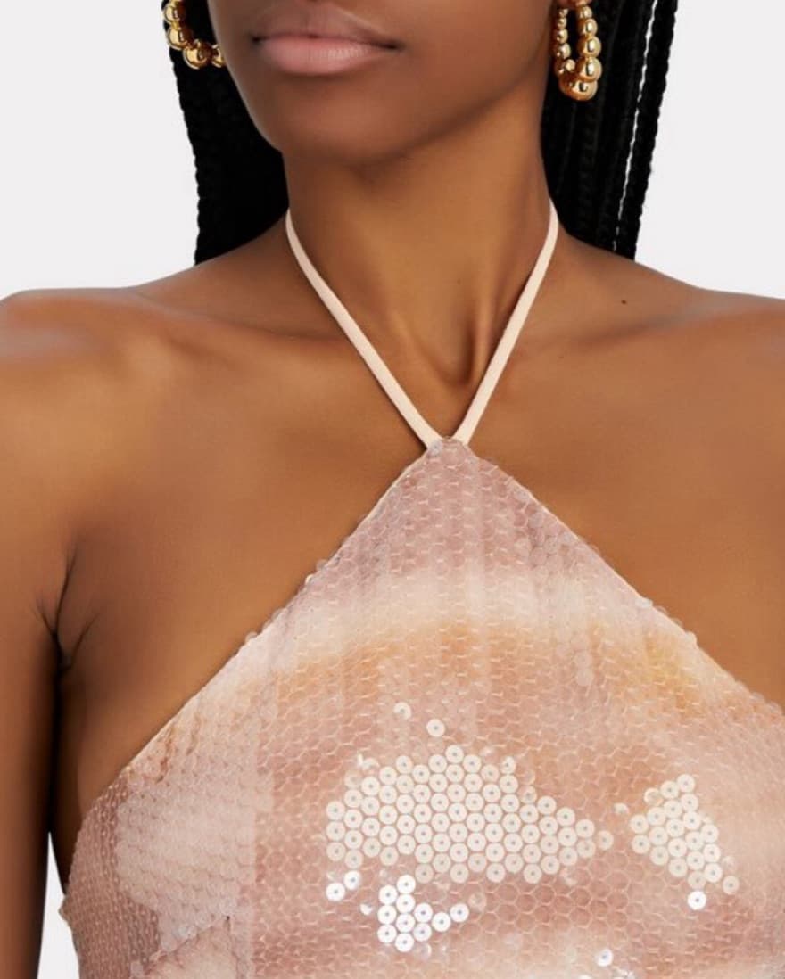 Cult Gaia Tasmin Sequined Halter Midi  - Image 3