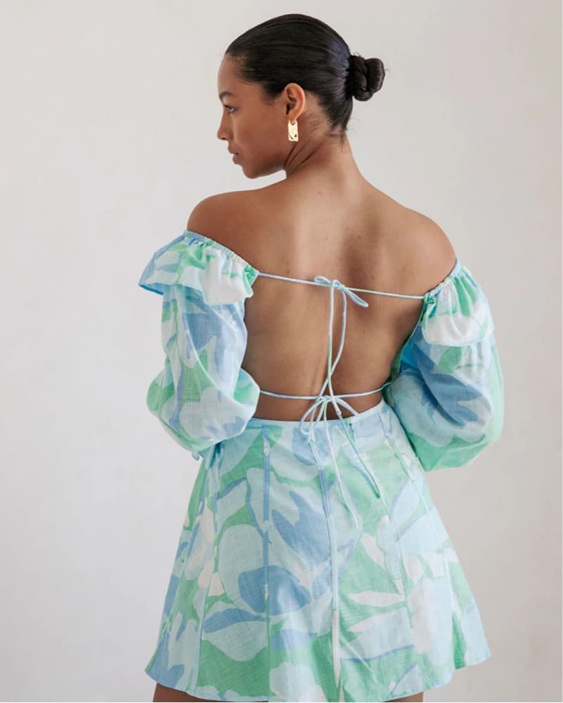 Vibrant Floral Off-the-Shoulder Dress - Image 2
