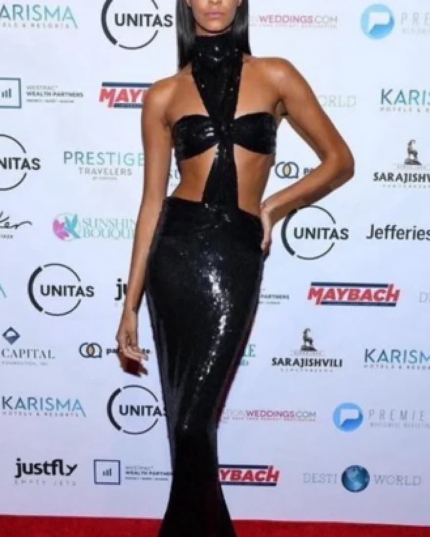 Black Sequined Gown - Image 3