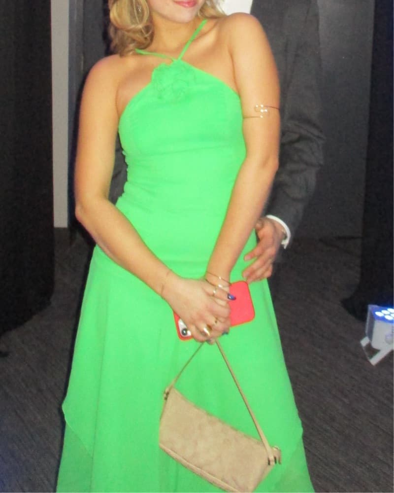Green Asymmetric Formal Dress – Wedding  - Image 1
