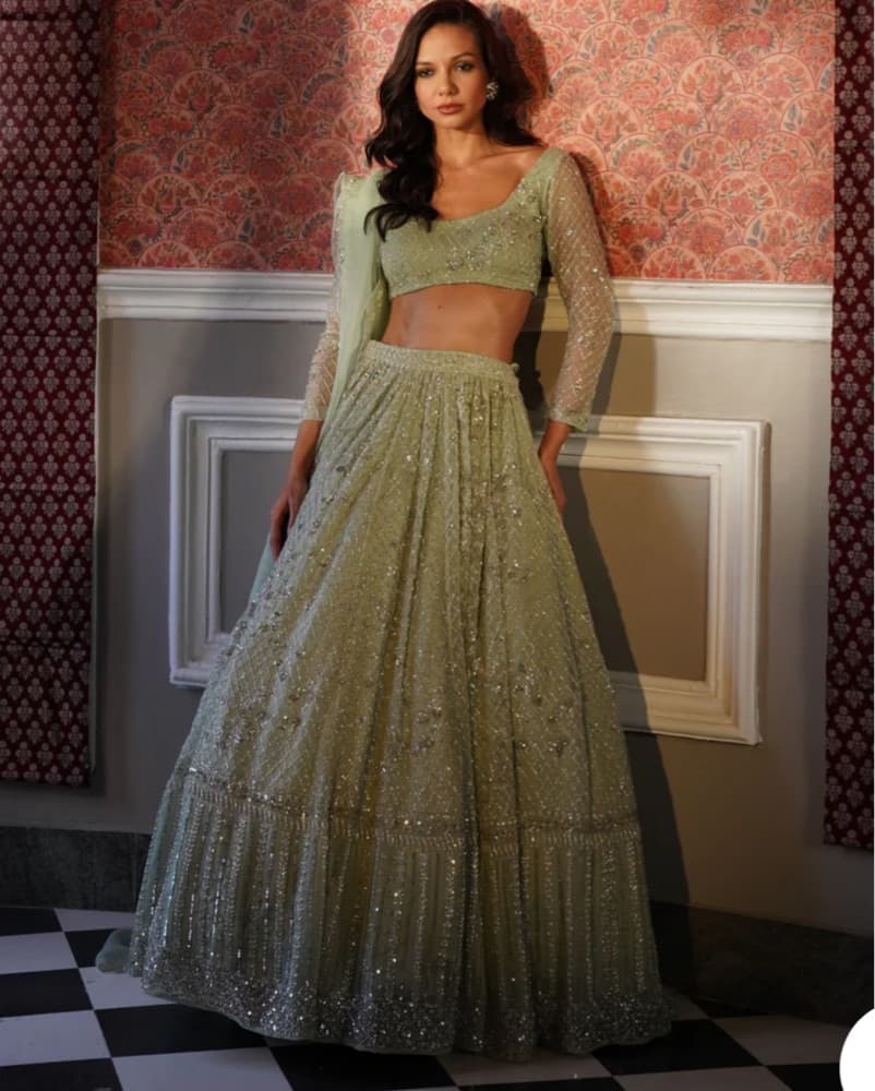 Astha Narang Light Green Lehenga - Image 1