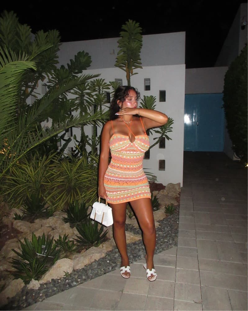 Vibrant Crochet Bodycon Dress - Image 2