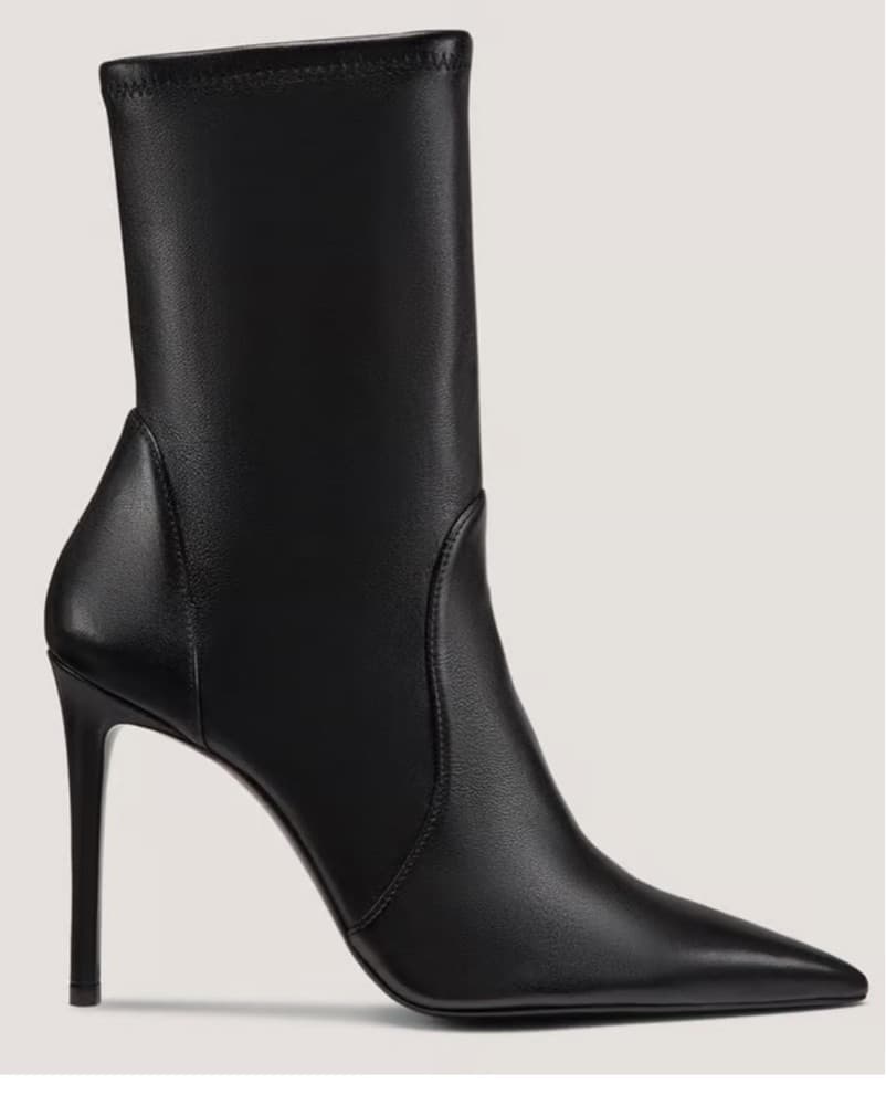 Stuart Weitsman Leather POWER BOOTIE 100 - Image 1