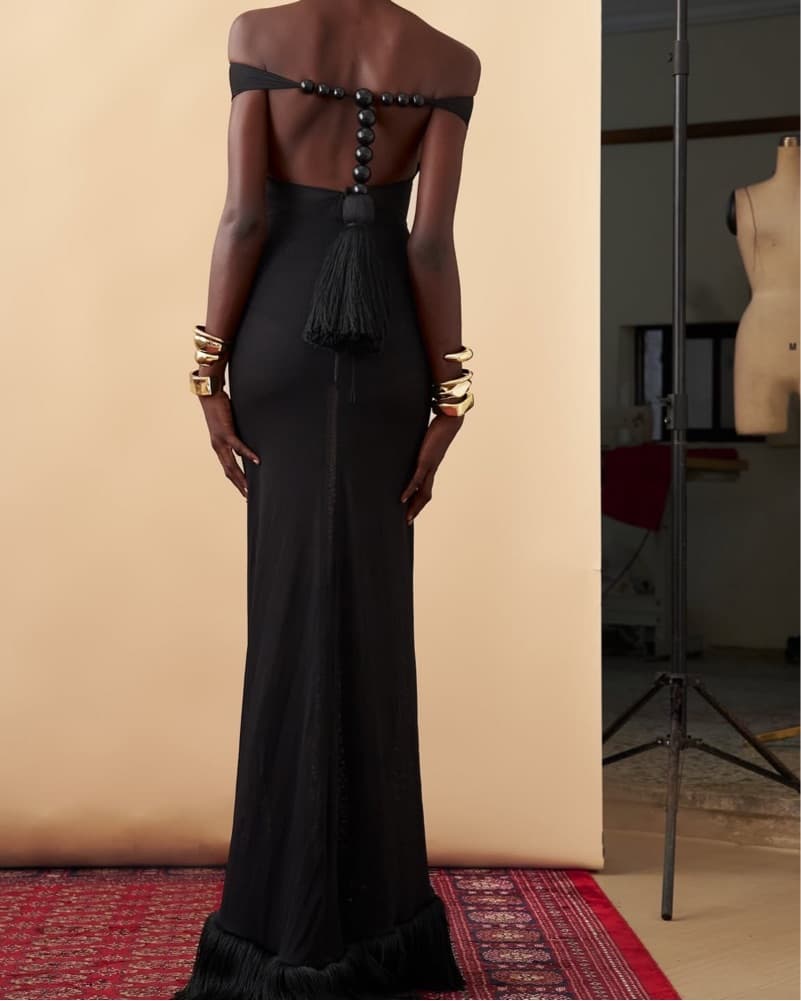 Anko Tassel Beaded Dress In Black - Image 1