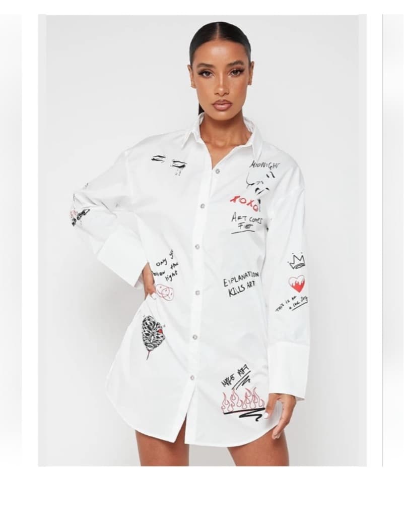 Maniere De Voir Graphic Shirt Dress  - Image 1