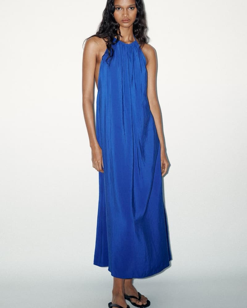Zara Flowing Halter Midi Dress - Image 1