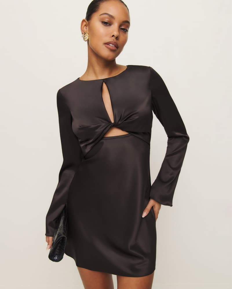 Reformation Natalina Cut Out Satin Dress - Image 1