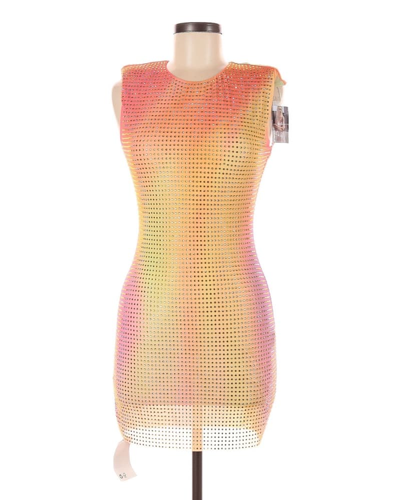Self-Portrait Ombre Shimmery Minidress - Image 4