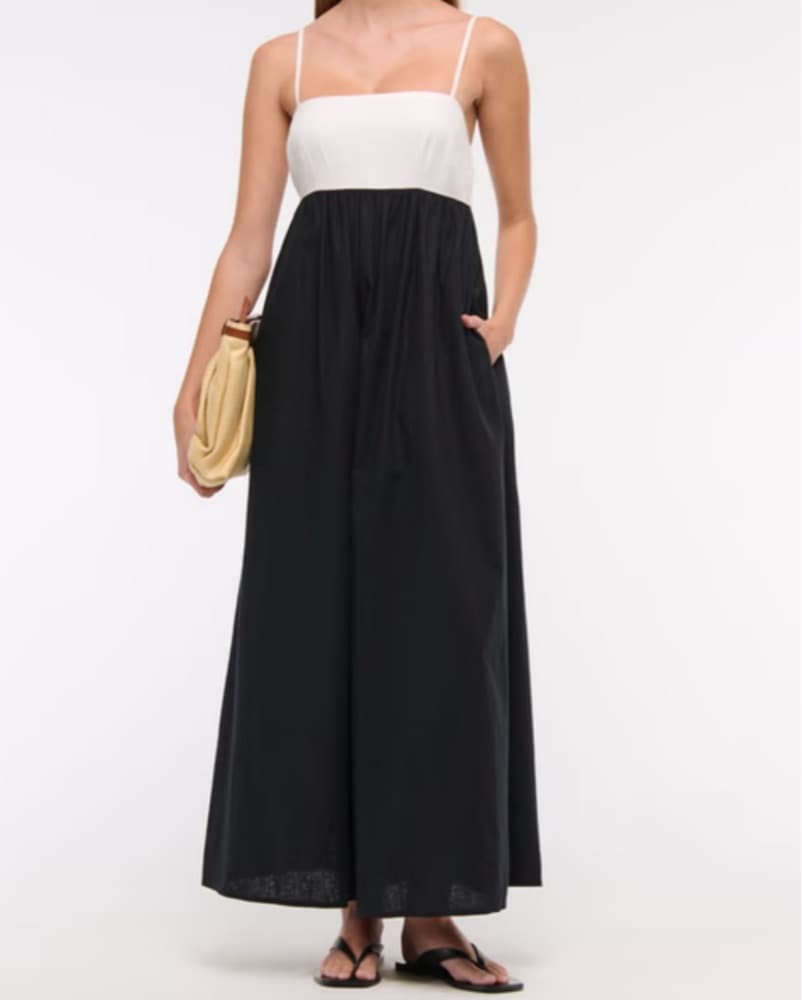 Chic Black and White Maxi Dress - Image 1