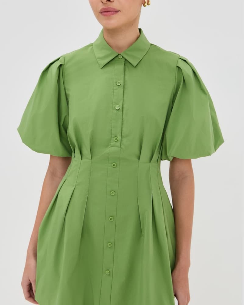 SIMKHAI Cleo Balloon Pintuck Mini Dress - Image 1