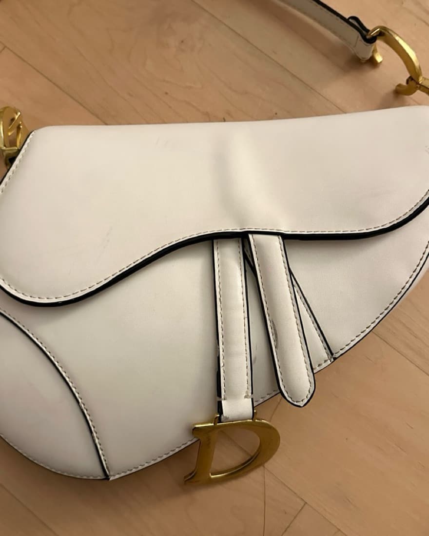 White Dior Saddle Bag - Image 5
