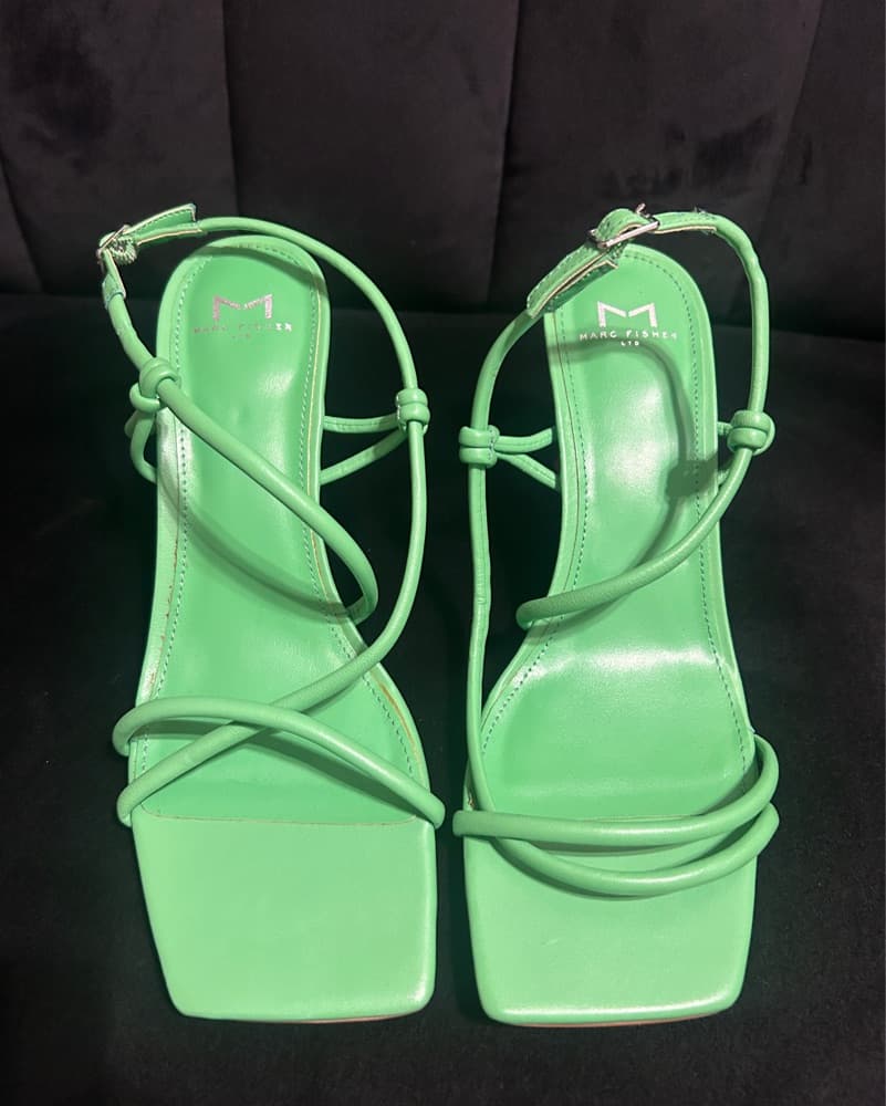Green Marc Fisher Strappy Heels - Image 2