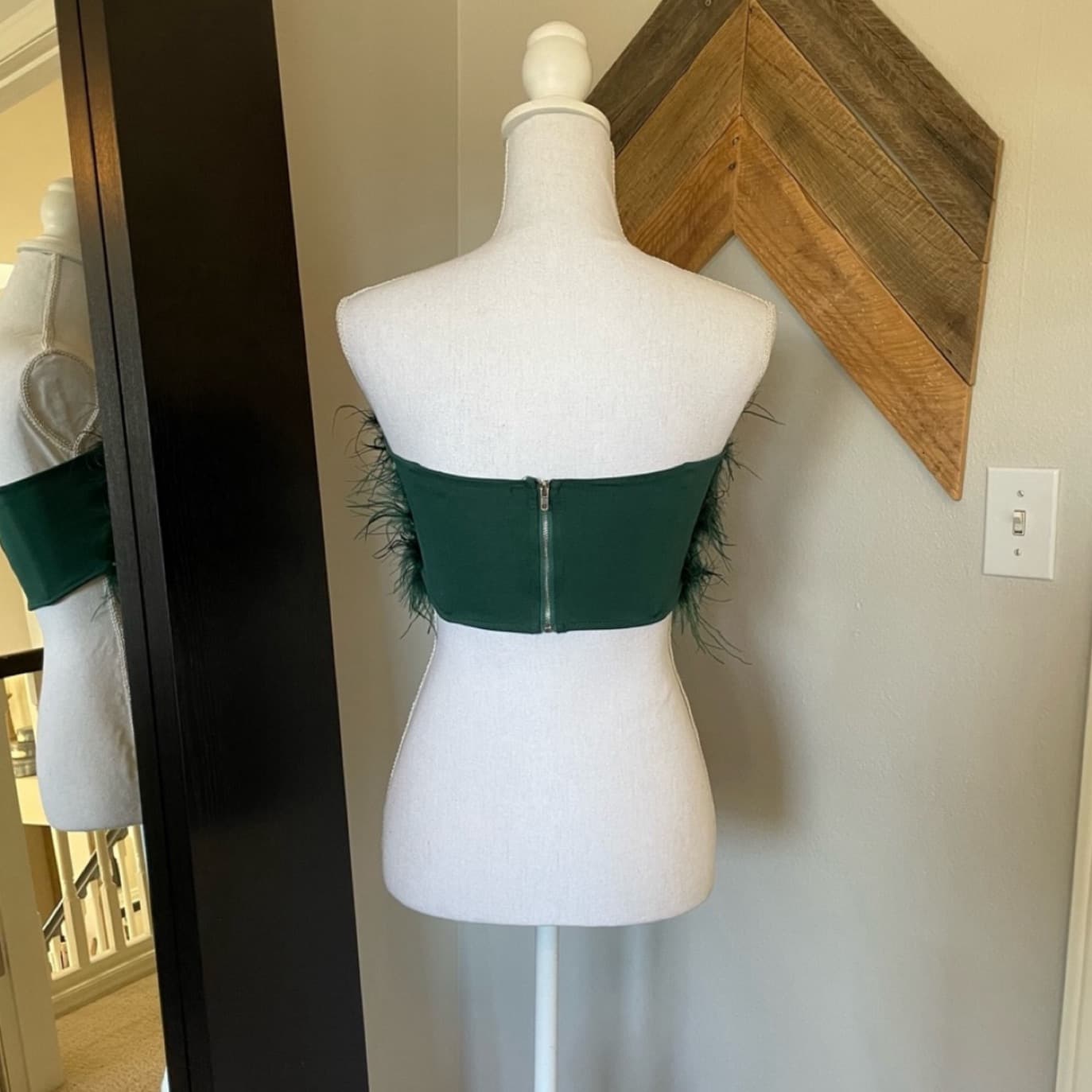Green Faux Feather Top - Image 6
