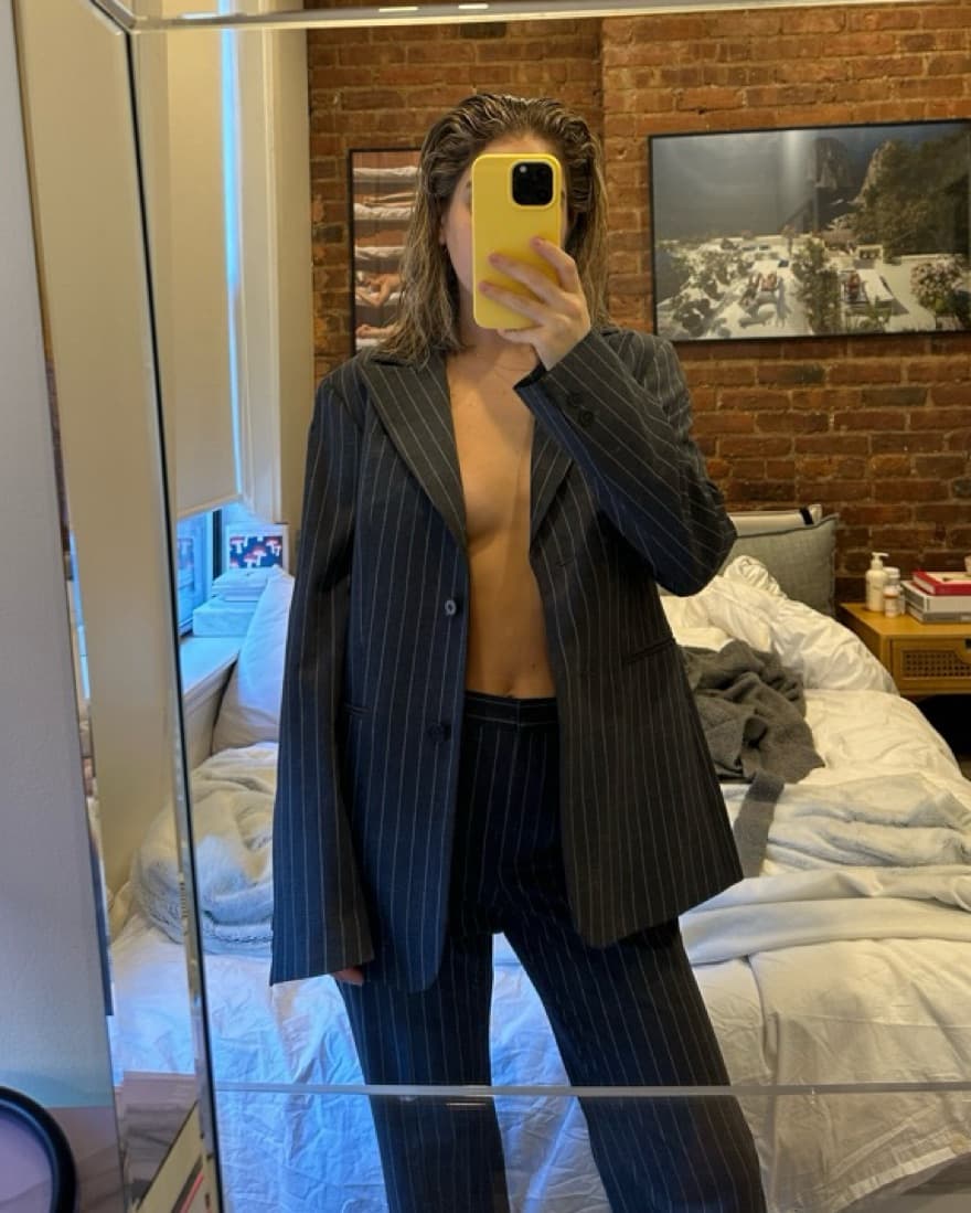 Vintage Pinstripe Blazer & Pant Set - Image 4