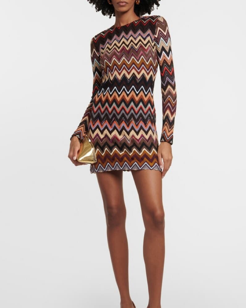 Missoni Wool Chevron Mini Dress - Image 1