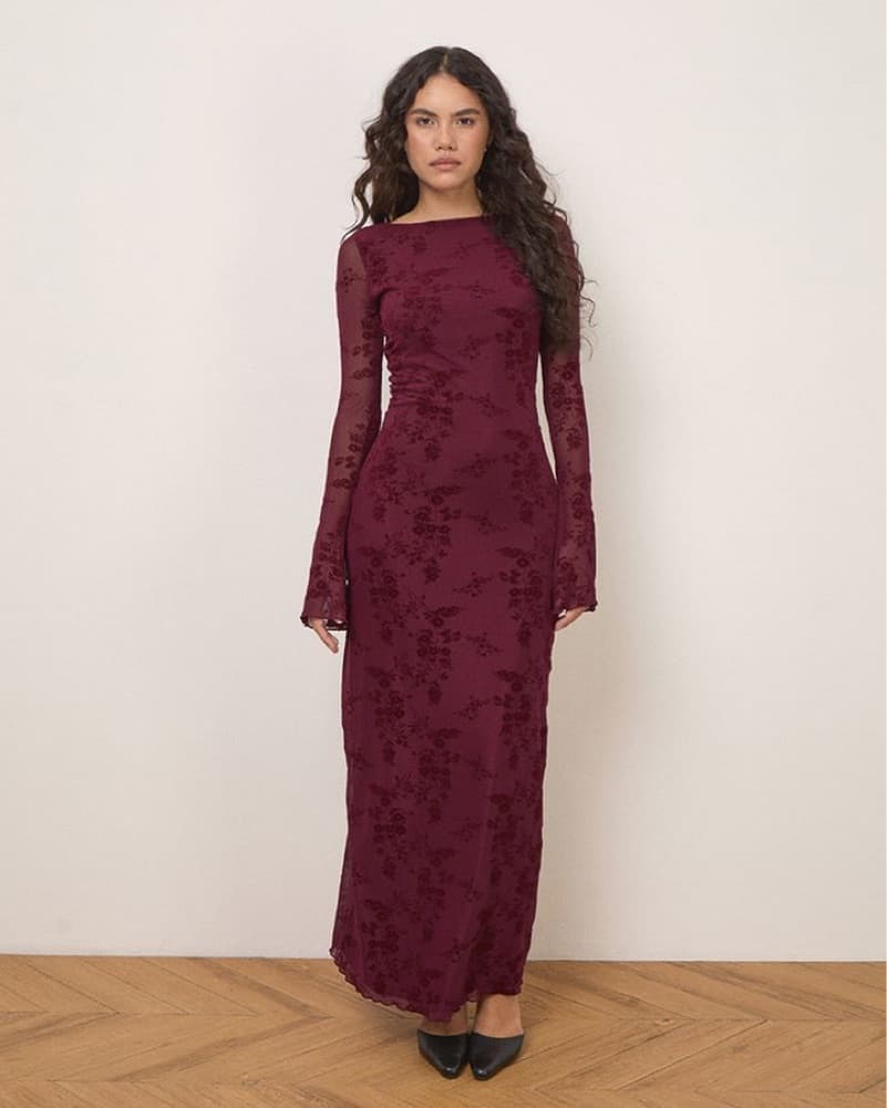 Motel Rocks Burgundy Dress - Image 2