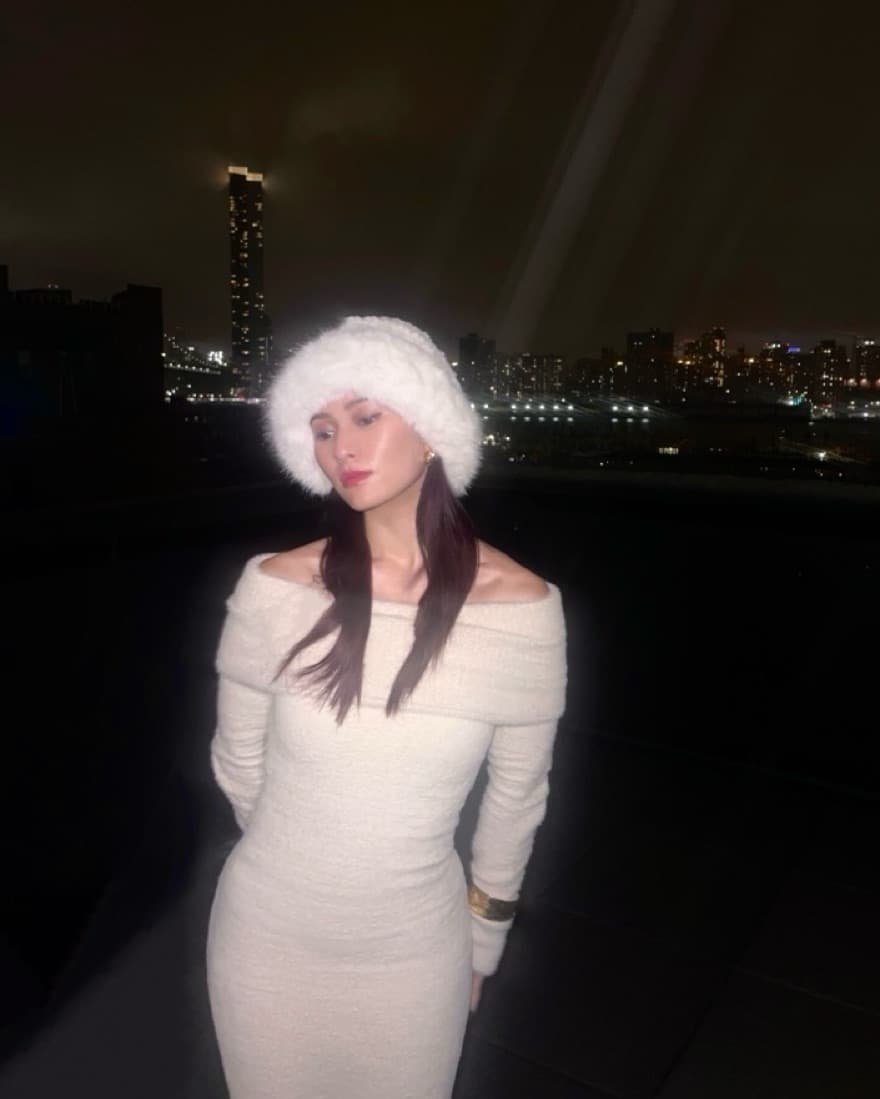Fuzzy Long Sleeve Midi Dress  - Image 2