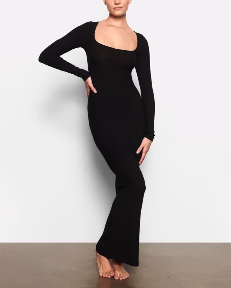 Skims Long Sleeve Bodycon Maxi Dress  - Image 1