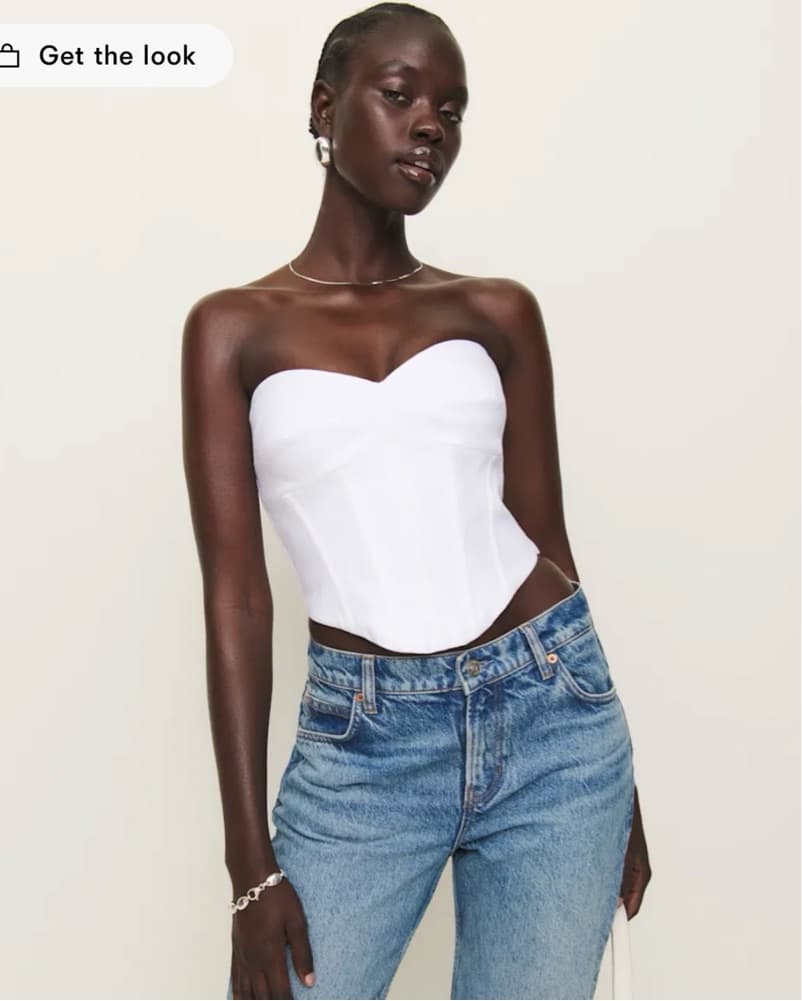 Pacie Linen Strapless Corset Top - Image 2