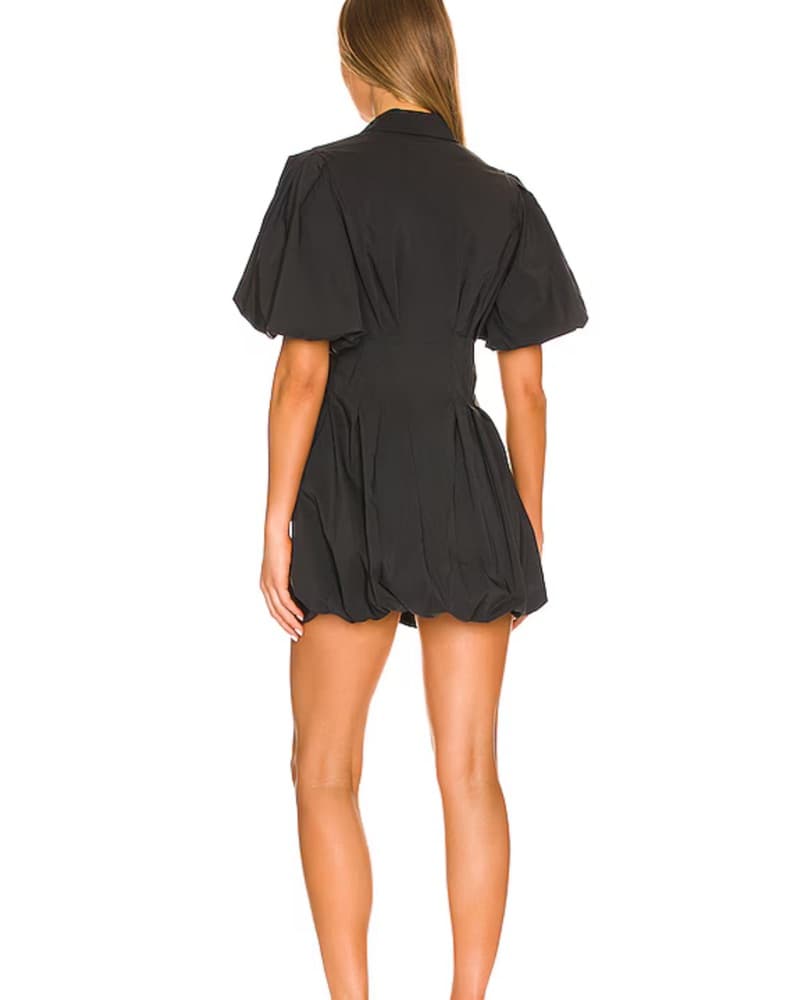 SIMKHAI Cleo Poplin Dress in Black - Image 3