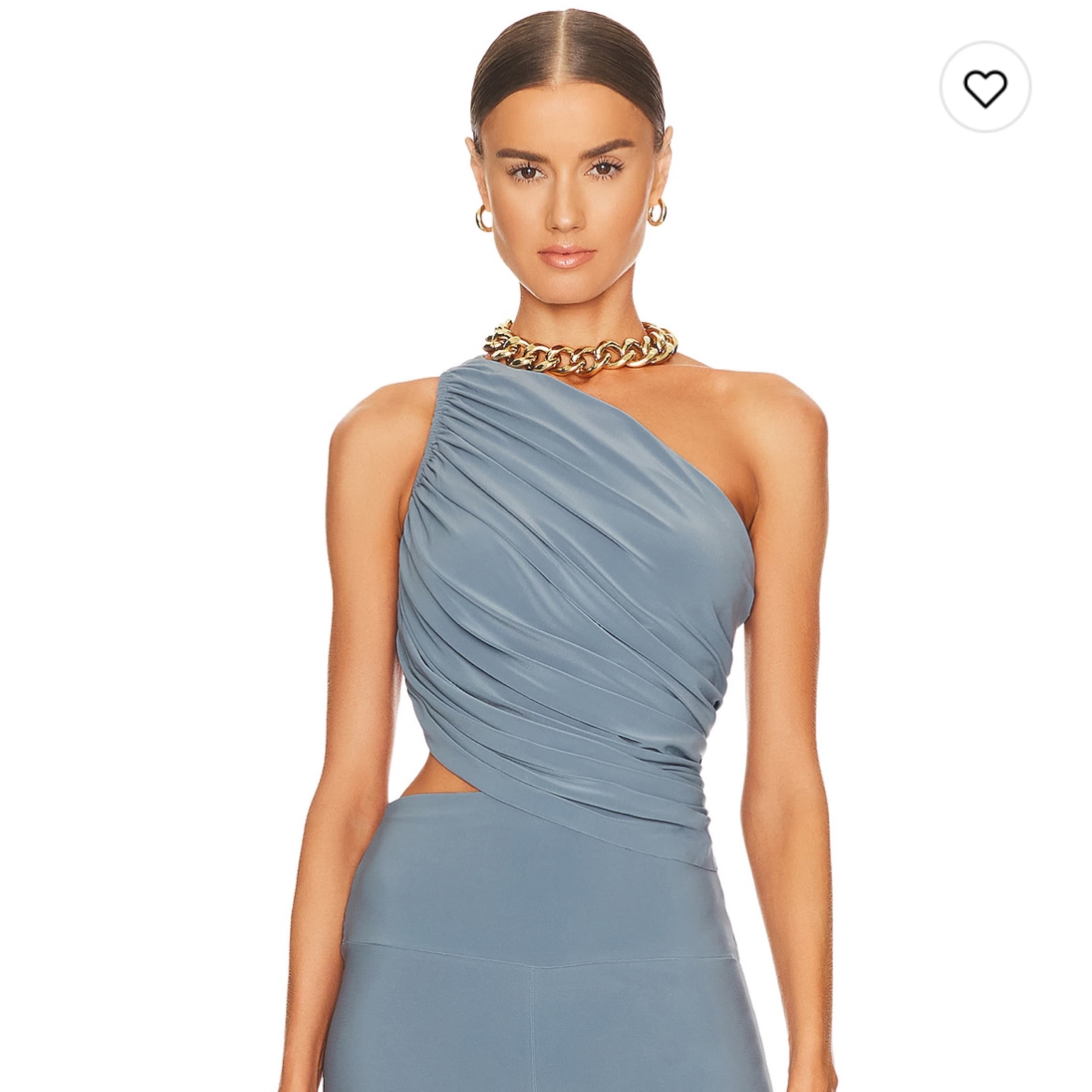 Norma Kamali Diana Top Blue - Image 1