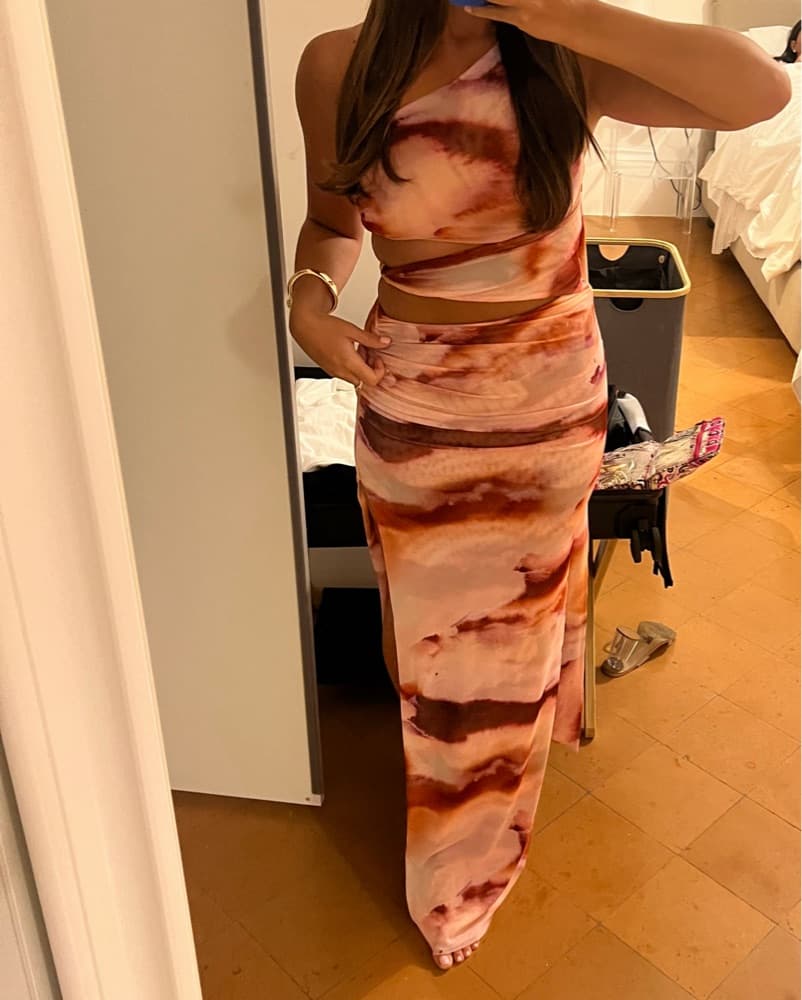 Pink Pattern Maxi Dress - Image 3