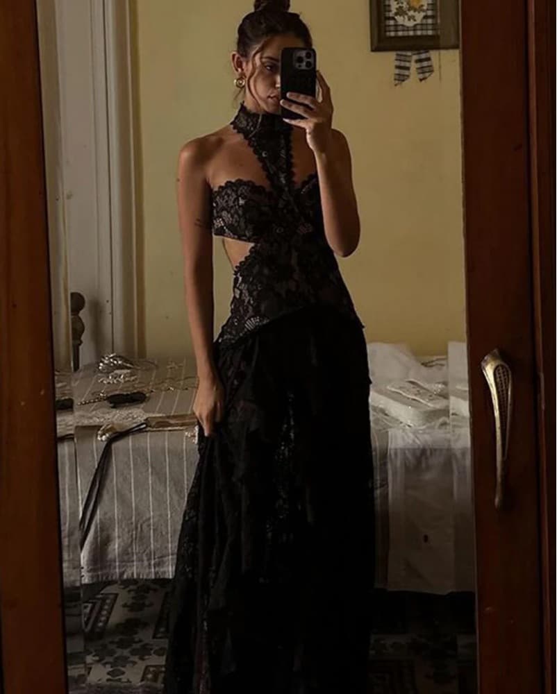 12th Tribe Princesa Black Dress - Image 3
